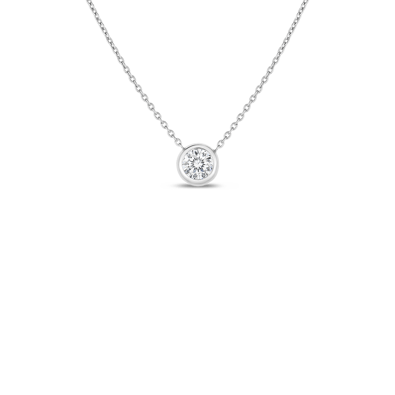 roberto coin 18k bezel set diamond solitaire necklace roberto coin 18k bezel set diamond solitaire necklace
