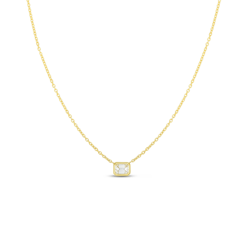 roberto coin 18k emerald cut diamond necklace roberto coin 18k emerald cut diamond necklace