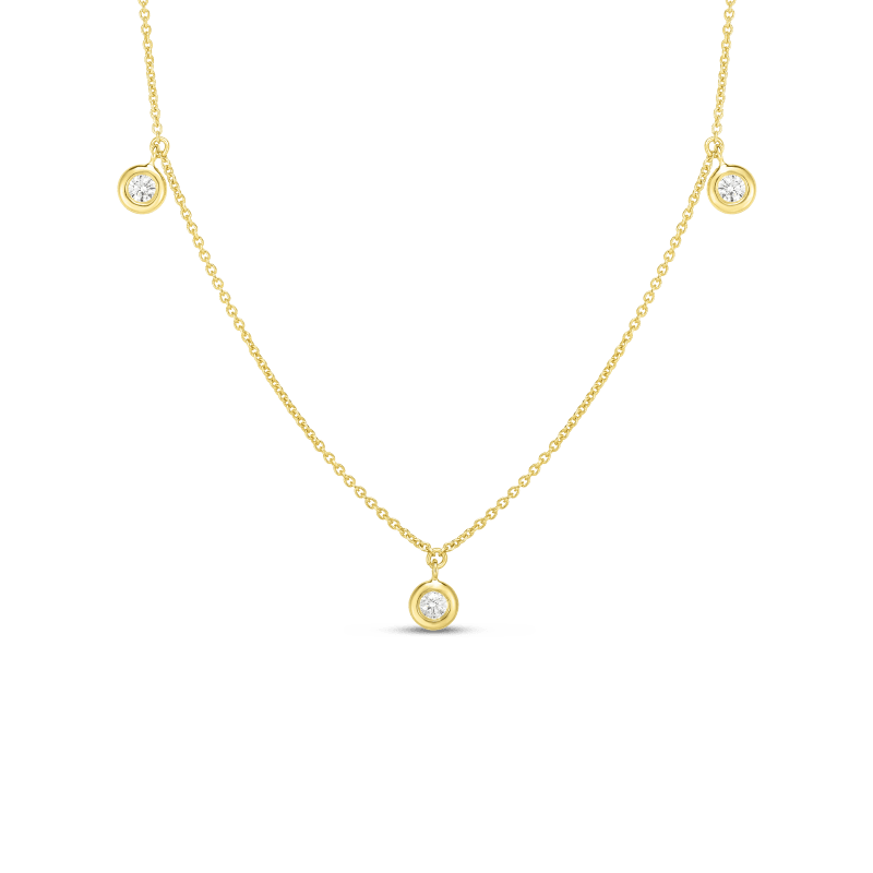 roberto coin 18k three diamond drop station necklace roberto coin 18k three diamond drop station necklace