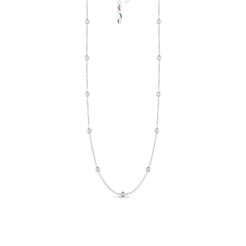 roberto coin necklace with 19 diamond stations roberto coin necklace with 19 diamond stations