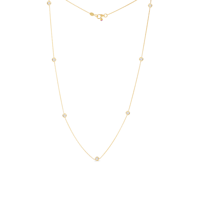 roberto coin necklace with 7 diamond stations roberto coin necklace with 7 diamond stations