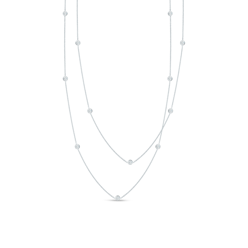 roberto coin necklace with 15 diamond stations roberto coin necklace with 15 diamond stations