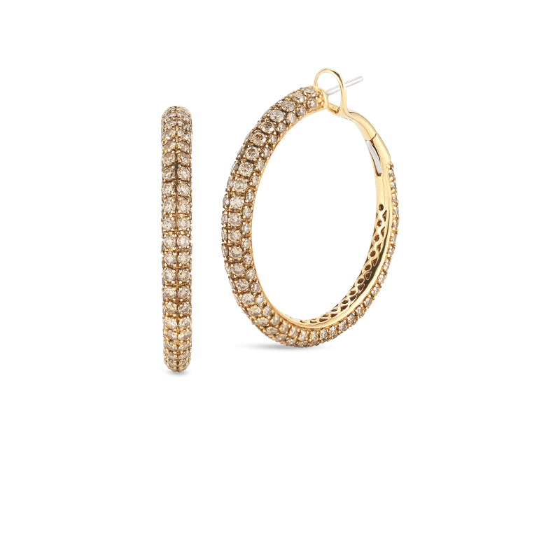 roberto coin hoop earrings with brown diamonds roberto coin hoop earrings with brown diamonds