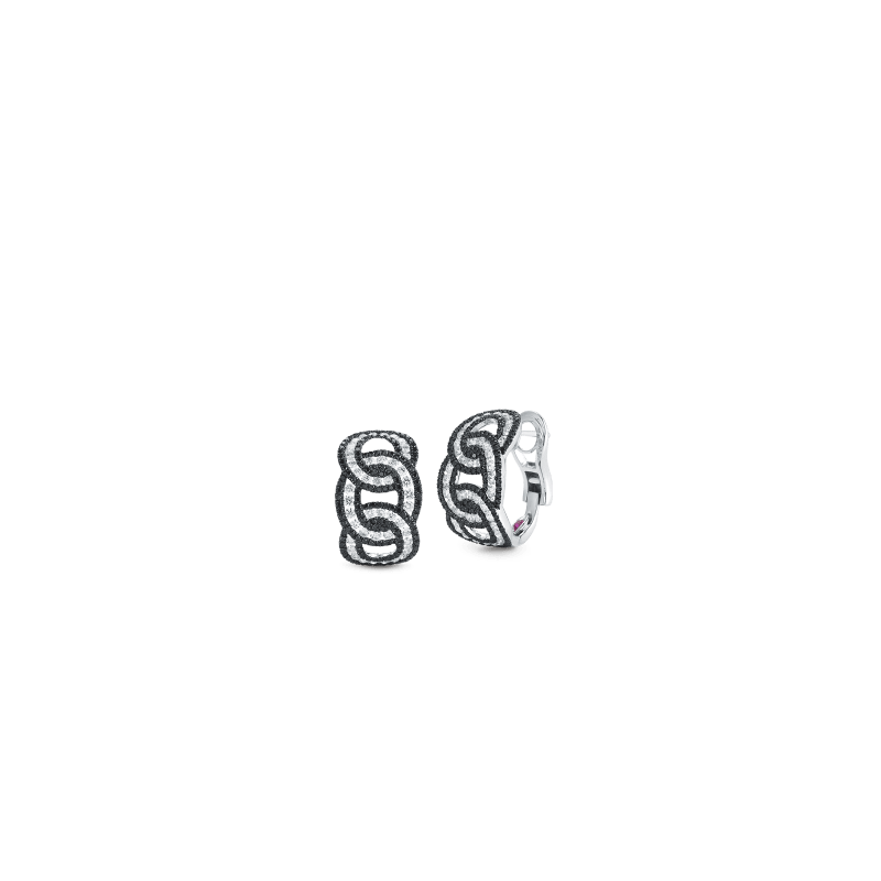 roberto coin cable link earrings with diamonds roberto coin cable link earrings with diamonds