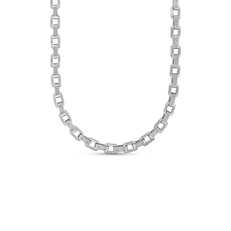 roberto coin 18kt gold & steel necklace roberto coin 18kt gold & steel necklace