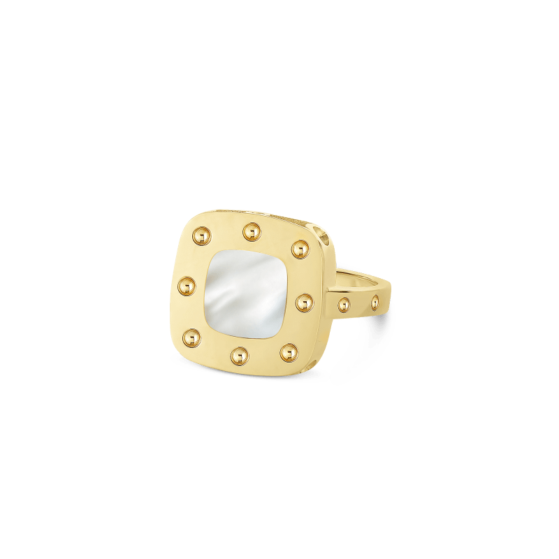 roberto coin 18kt gold small ring with mother of pearl roberto coin 18kt gold small ring with mother of pearl
