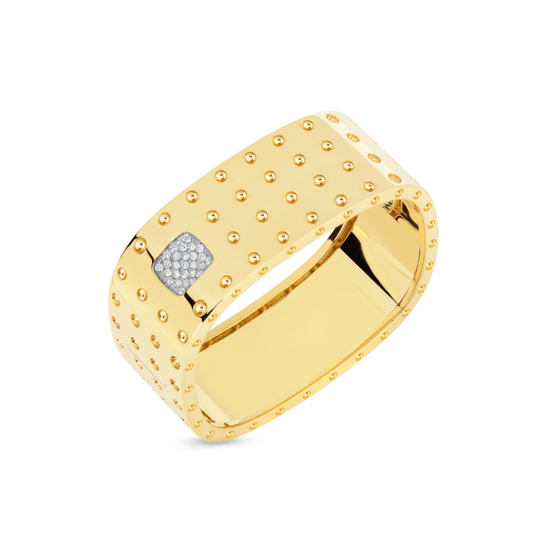 roberto coin 18kt gold 4 row square bangle with diamonds roberto coin 18kt gold 4 row square bangle with diamonds