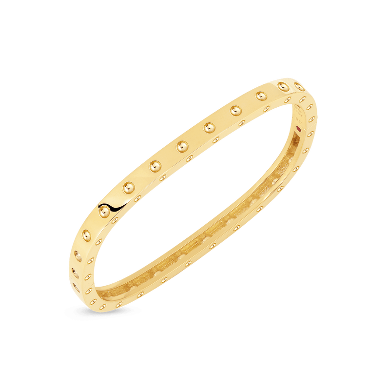 roberto coin 18kt gold 1 row square bangle