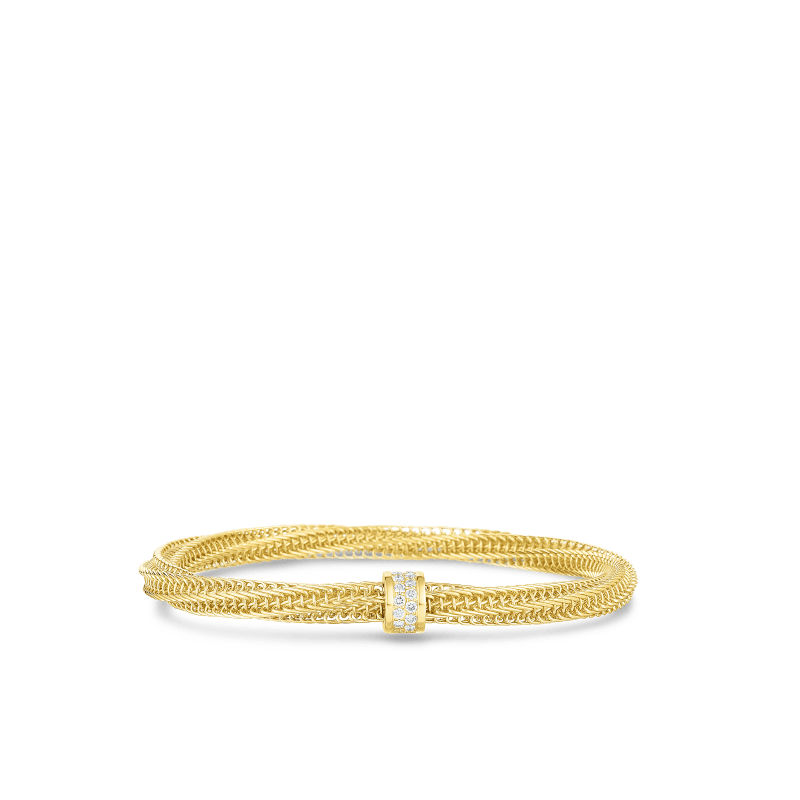 roberto coin 18k gold & diamond primavera twist bangle roberto coin 18k gold & diamond primavera twist bangle
