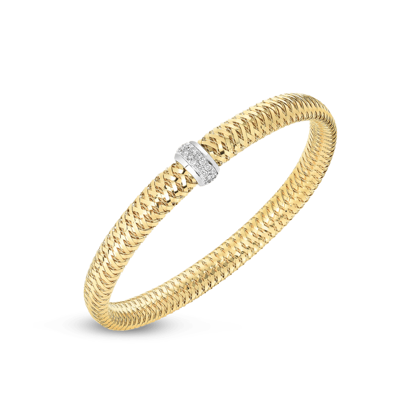 roberto coin flexible bangle with diamonds