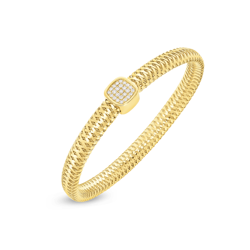 roberto coin flexible bangle with diamonds