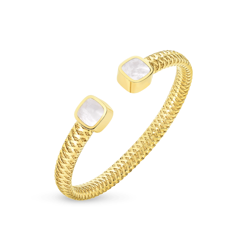 roberto coin flexible cuff with mother of pearl roberto coin flexible cuff with mother of pearl