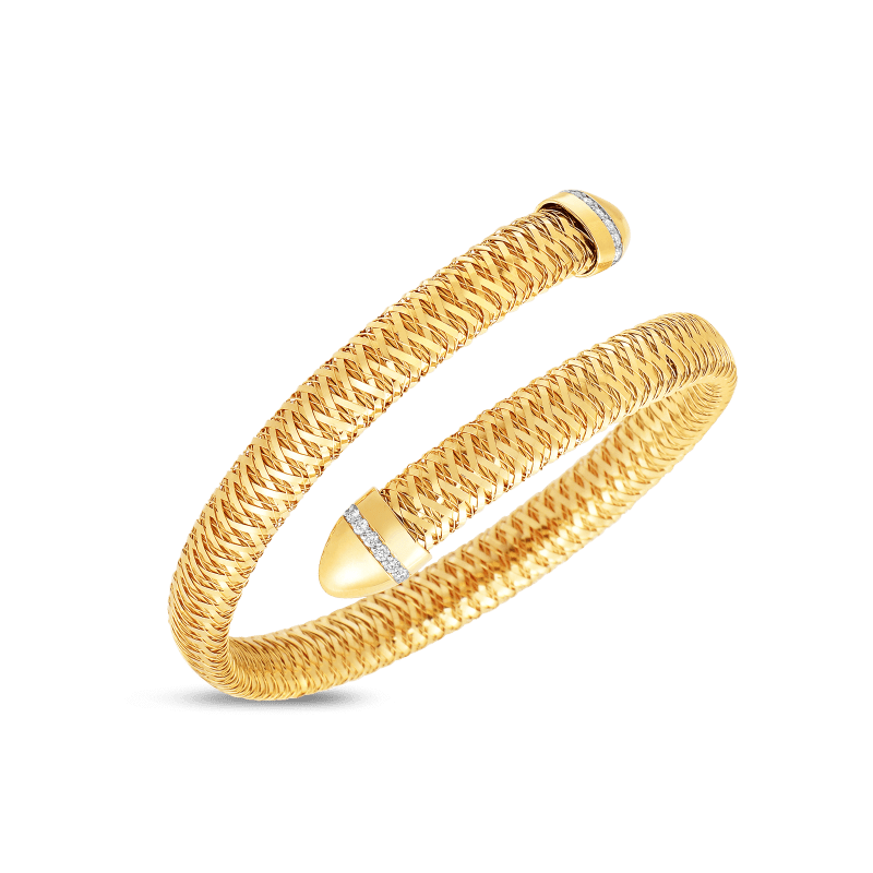 roberto coin flexible snake cuff with diamonds