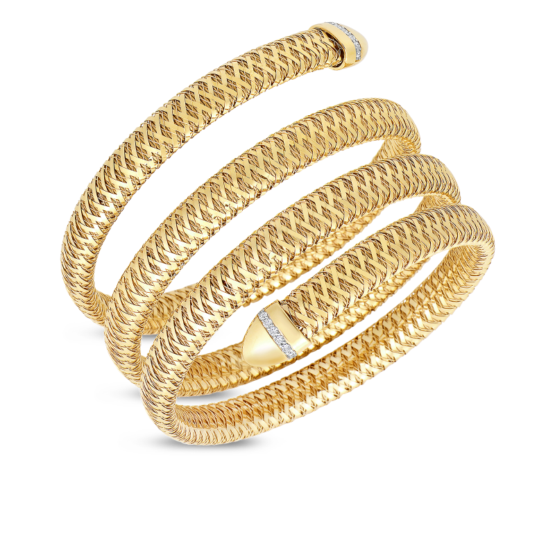 roberto coin flexible bangle with diamonds