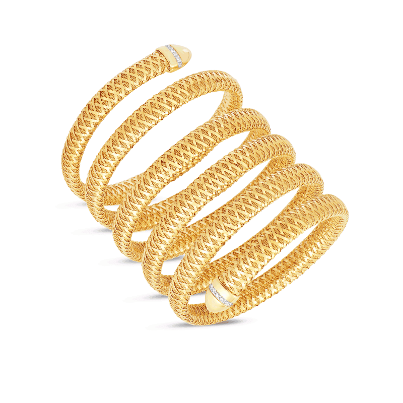 roberto coin flexible snake cuff with diamonds