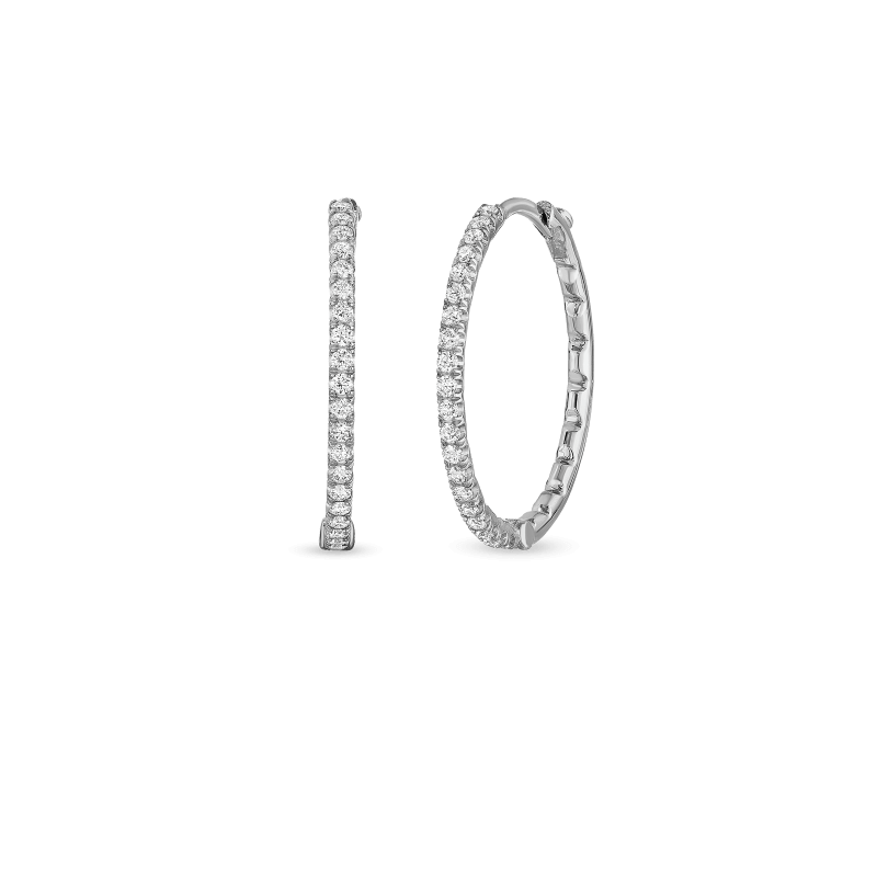 roberto coin small diamond hoop roberto coin small diamond hoop