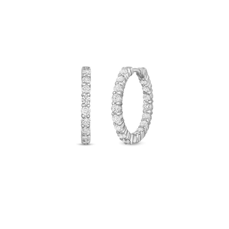 roberto coin small inside outside diamond hoop roberto coin small inside outside diamond hoop