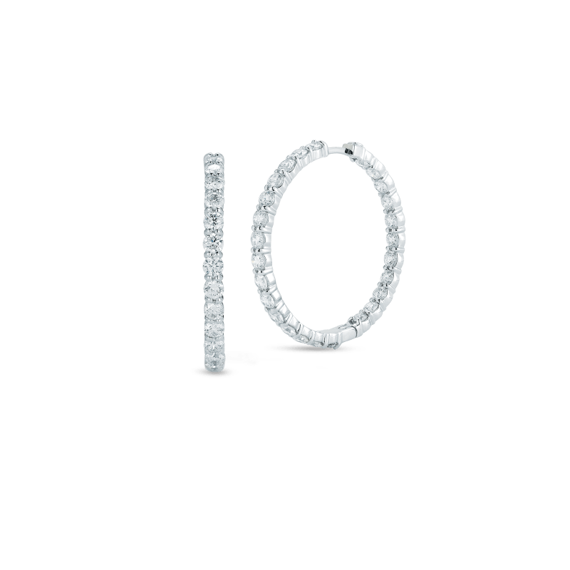 roberto coin large inside outside diamond hoop earrings roberto coin large inside outside diamond hoop earrings