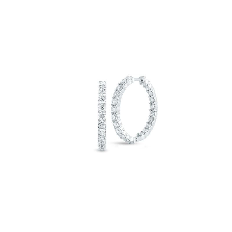 roberto coin small inside outside diamond hoop earrings roberto coin small inside outside diamond hoop earrings