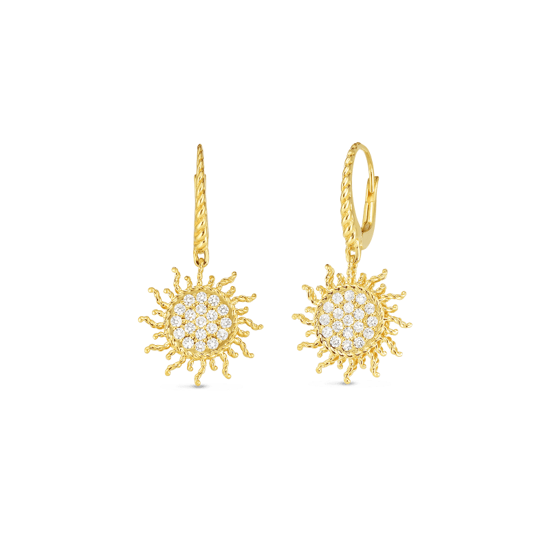 roberto coin 18kt gold diamond sun earrings roberto coin 18kt gold diamond sun earrings