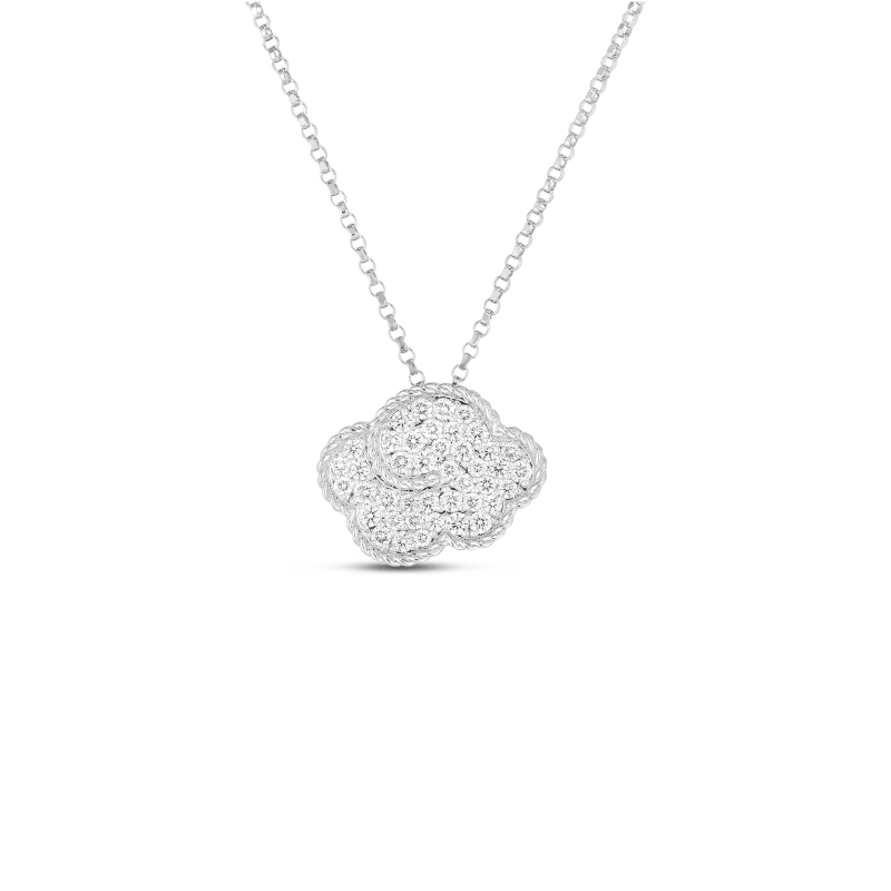 roberto coin 18k w princess diamond cloud pendant on chain roberto coin 18k w princess diamond cloud pendant on chain
