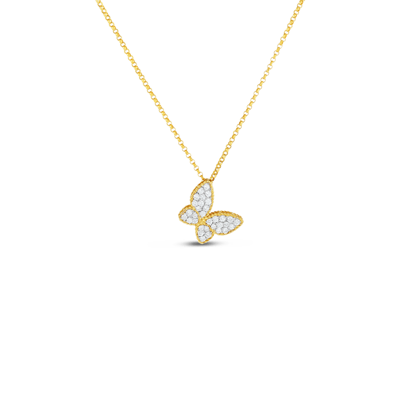 roberto coin 18kt gold butterfly pendant with diamonds roberto coin 18kt gold butterfly pendant with diamonds