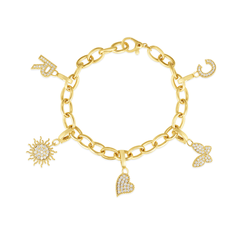 roberto coin 18k gold oval link charm bracelet roberto coin 18k gold oval link charm bracelet
