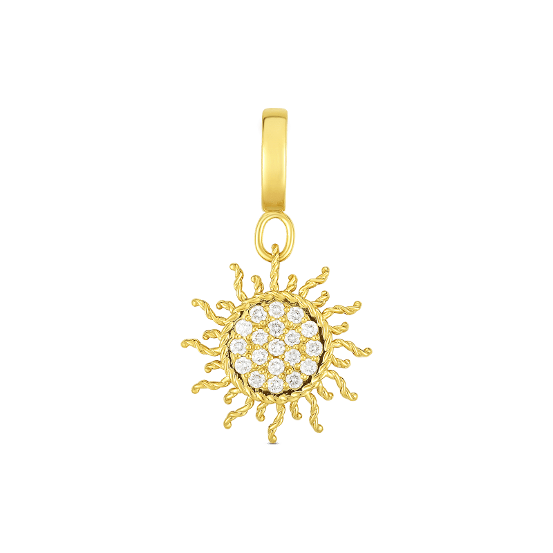 roberto coin 18k gold & diamond princess sun charm roberto coin 18k gold & diamond princess sun charm