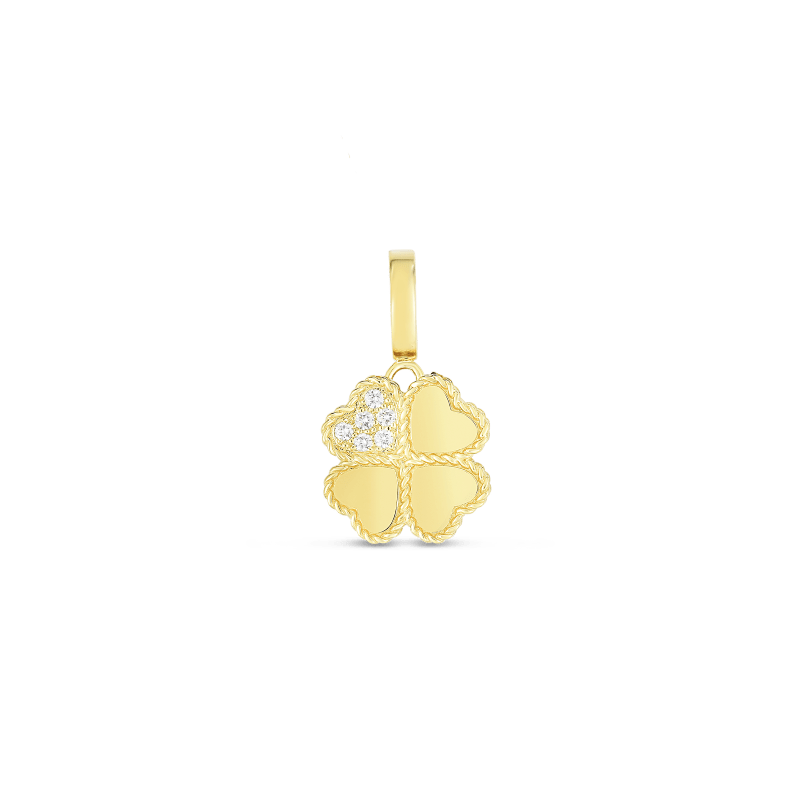 roberto coin 18k princess pave four leaf clover charm roberto coin 18k princess pave four leaf clover charm