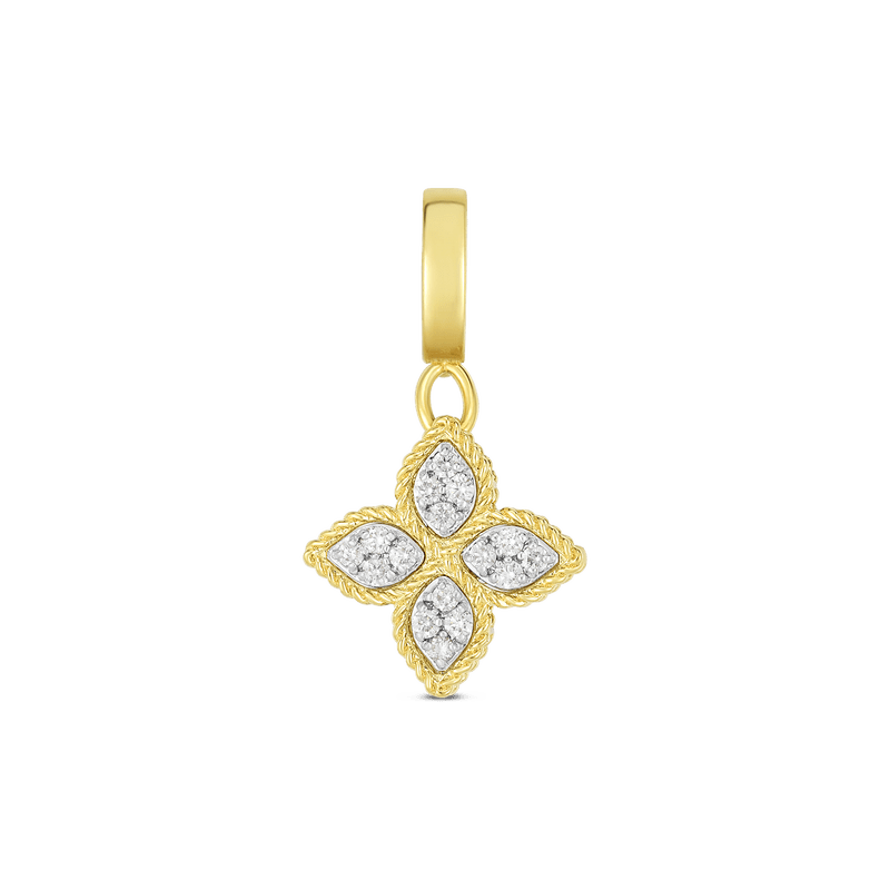 roberto coin 18k gold & diamond princess flower charm *** roberto coin 18k gold & diamond princess flower charm ***