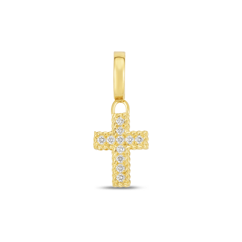 roberto coin 18k gold & diamond princess cross charm roberto coin 18k gold & diamond princess cross charm