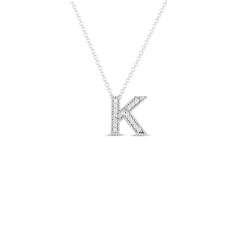 roberto coin 18k gold & diamond princess initial ‘k’ pendant on chain roberto coin 18k gold & diamond princess initial ‘k’ pendant on chain