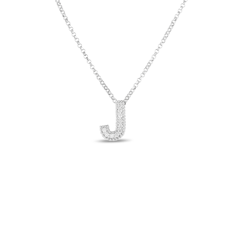 roberto coin 18k gold & diamond princess initial ‘j’ pendant on chain roberto coin 18k gold & diamond princess initial ‘j’ pendant on chain