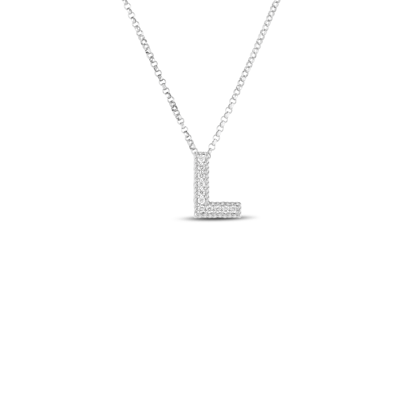 roberto coin 18k gold & diamond princess initial ‘l’ pendant on chain roberto coin 18k gold & diamond princess initial ‘l’ pendant on chain