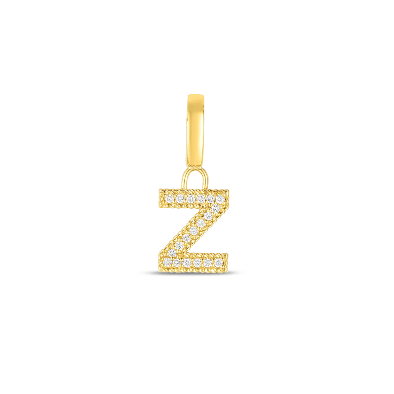 roberto coin 18k gold & diamond princess letter ‘z’ charm roberto coin 18k gold & diamond princess letter ‘z’ charm