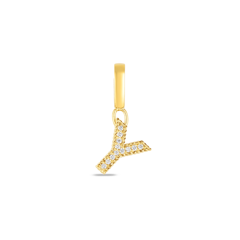 roberto coin 18k gold & diamond princess letter ‘y’ charm roberto coin 18k gold & diamond princess letter ‘y’ charm