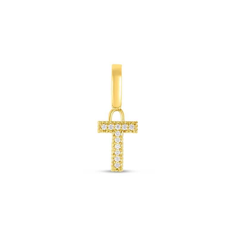 roberto coin 18k gold & diamond princess letter ‘t’ charm roberto coin 18k gold & diamond princess letter ‘t’ charm