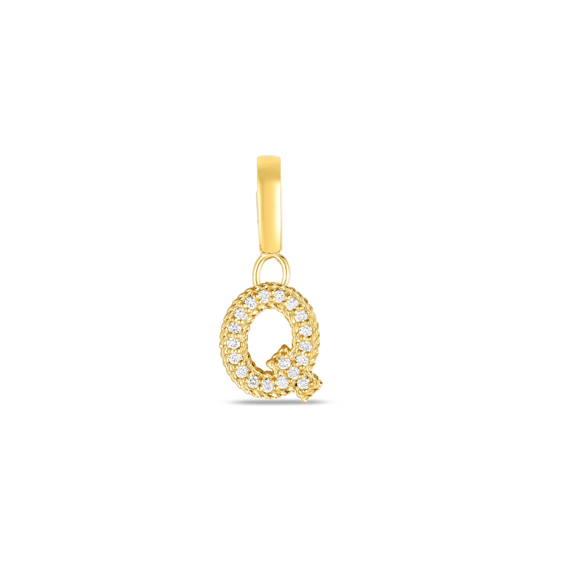 roberto coin 18k gold & diamond princess letter ‘q’ charm roberto coin 18k gold & diamond princess letter ‘q’ charm