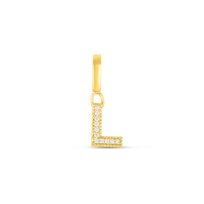 roberto coin 18k gold & diamond princess letter ‘l’ charm roberto coin 18k gold & diamond princess letter ‘l’ charm