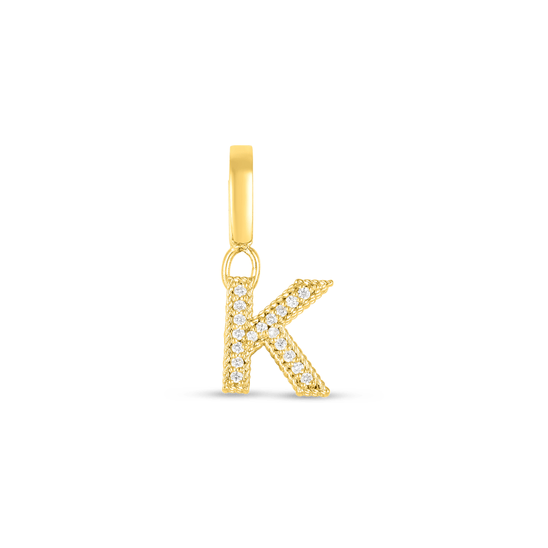 roberto coin 18k gold & diamond princess letter ‘k’ charm roberto coin 18k gold & diamond princess letter ‘k’ charm
