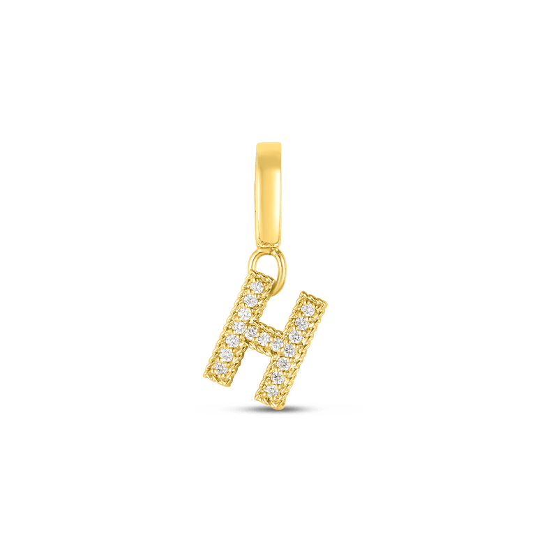 roberto coin 18k gold & diamond princess letter ‘h’ charm roberto coin 18k gold & diamond princess letter ‘h’ charm