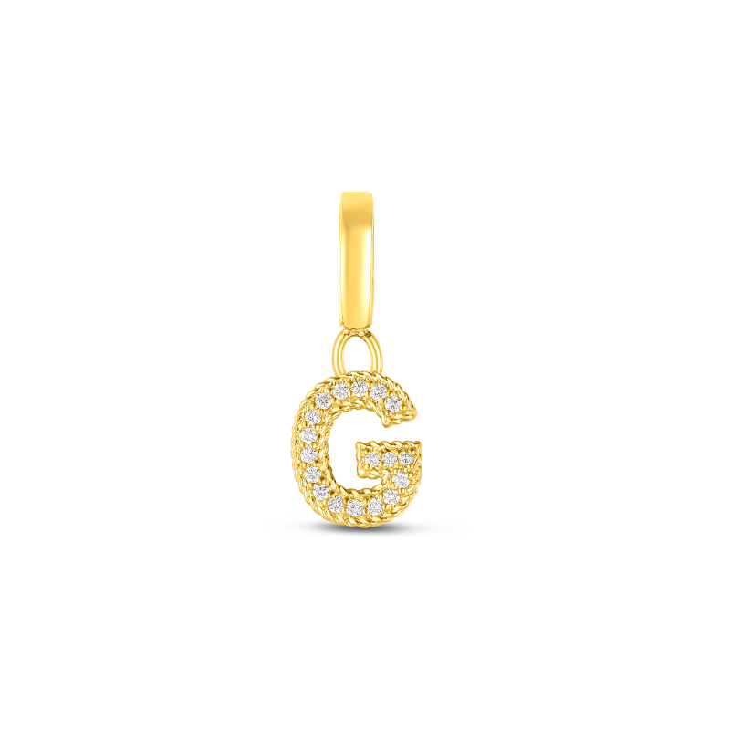 roberto coin 18k gold & diamond princess letter ‘g’ charm roberto coin 18k gold & diamond princess letter ‘g’ charm