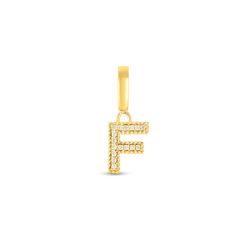 roberto coin 18k gold & diamond princess letter ‘f’ charm roberto coin 18k gold & diamond princess letter ‘f’ charm
