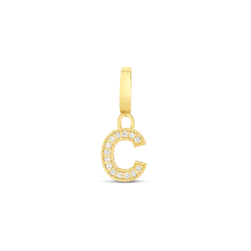 roberto coin 18k gold & diamond princess letter ‘c’ charm roberto coin 18k gold & diamond princess letter ‘c’ charm
