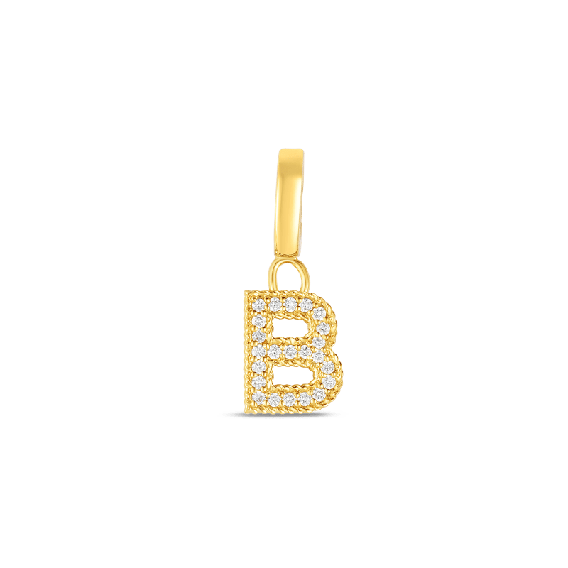 roberto coin 18k gold & diamond princess letter ‘b’ charm roberto coin 18k gold & diamond princess letter ‘b’ charm