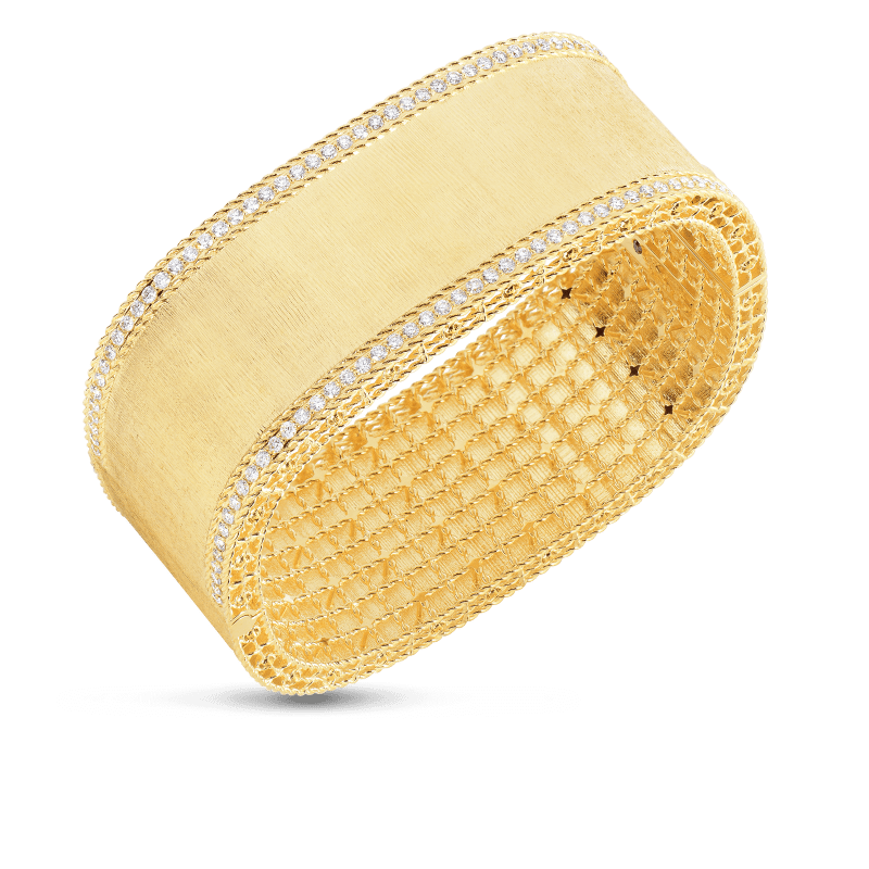 roberto coin bangle with diamond edges