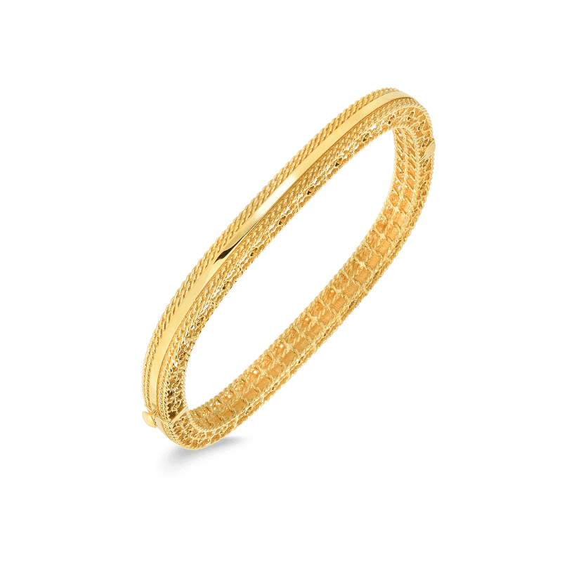 roberto coin slim bangle with braided edges roberto coin slim bangle with braided edges