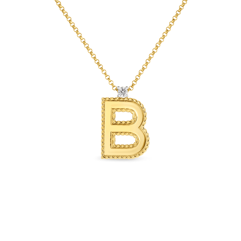roberto coin block letter pendant “b†roberto coin block letter pendant “bâ€