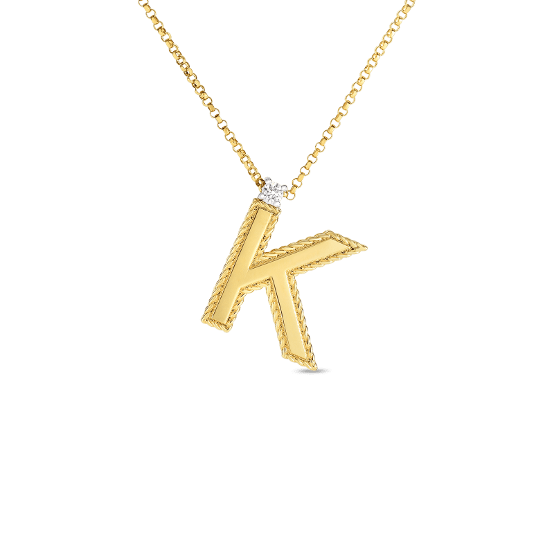 roberto coin block letter pendant “k†roberto coin block letter pendant “kâ€