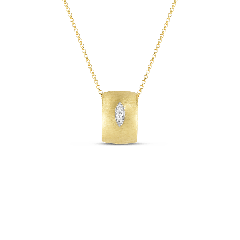roberto coin 18k yw gold gate rondel pendant with diamond accent roberto coin 18k yw gold gate rondel pendant with diamond accent